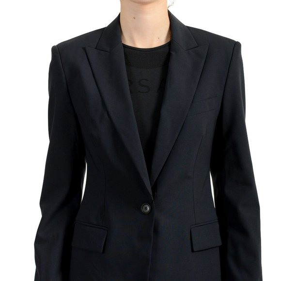 Hugo Boss Women's "Juicy6" Navy Blue Wool One Button Blazer US 6 IT 42 - Picture 1 of 6